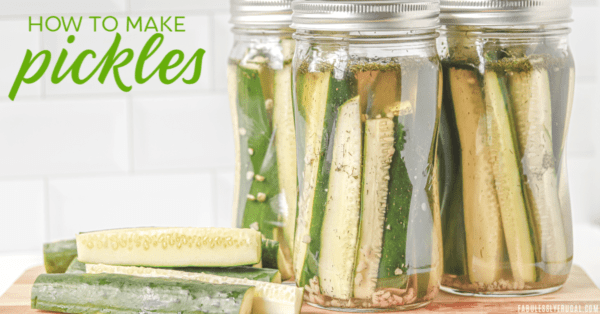 Jarred homemade dill pickles