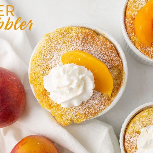 air fryer peach cobbler cake