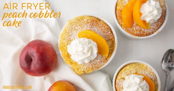 air fryer peach cobbler cake