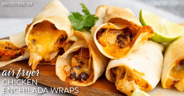 air fryer chicken enchilada wraps
