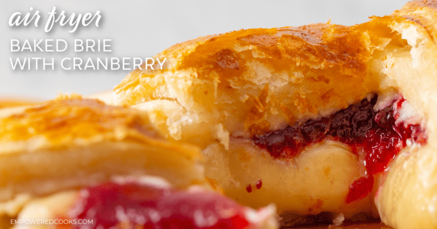 Air fryer baked brie with cranberry