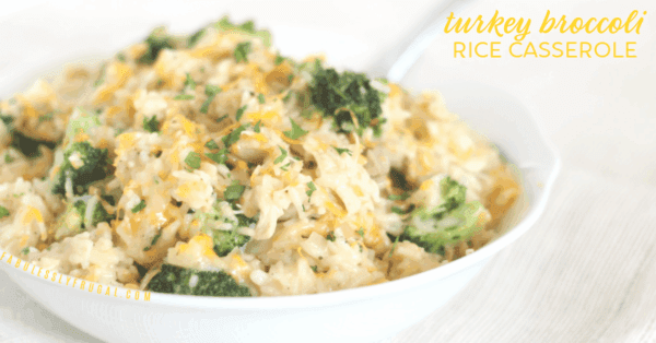 turkey broccoli rice casserole plated