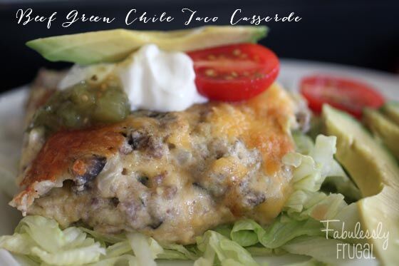 Beef Green Chile Taco Casserole