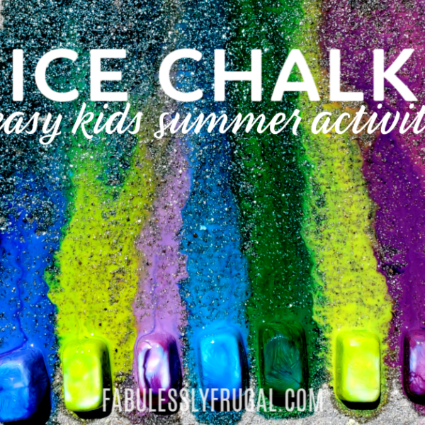 DIY ice chalk fun summer activity for kids