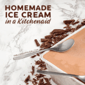 Tub of kitchenaid ice cream with spoons in it
