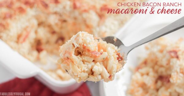 southern baked mac and cheese with chicken bacon ranch