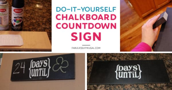 DIY chalkboard countdown sign