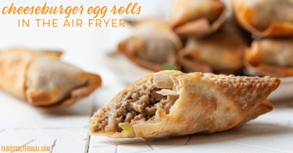 air fryer cheeseburger egg rolls