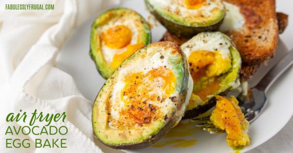 air fryer avocado egg bake