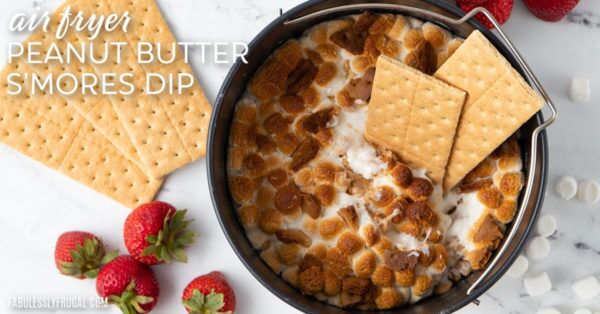 air fryer peanut butter cup smores dip
