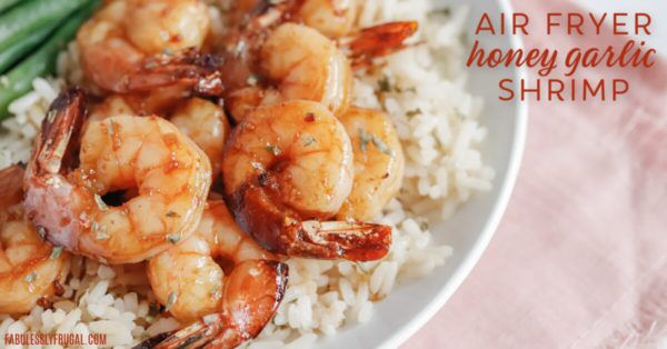 My favorite part of this air fryer honey garlic shrimp is how thick the sauce is- almost like a glaze because of the honey.