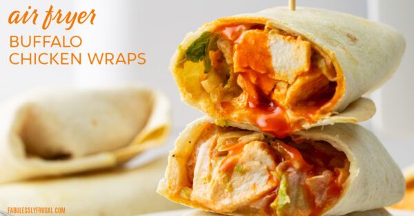 air fryer buffalo chicken wrap