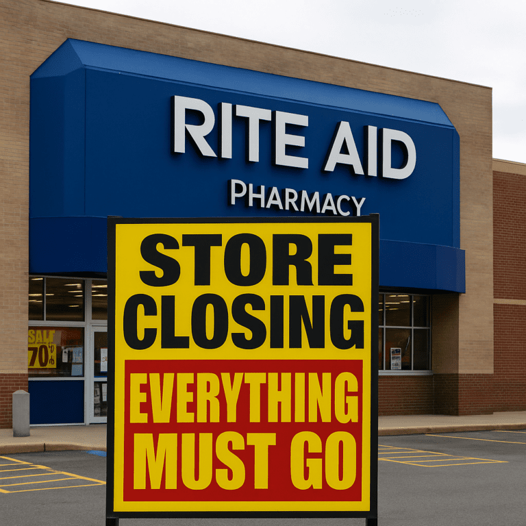 Rite Aid store with closing sale sign